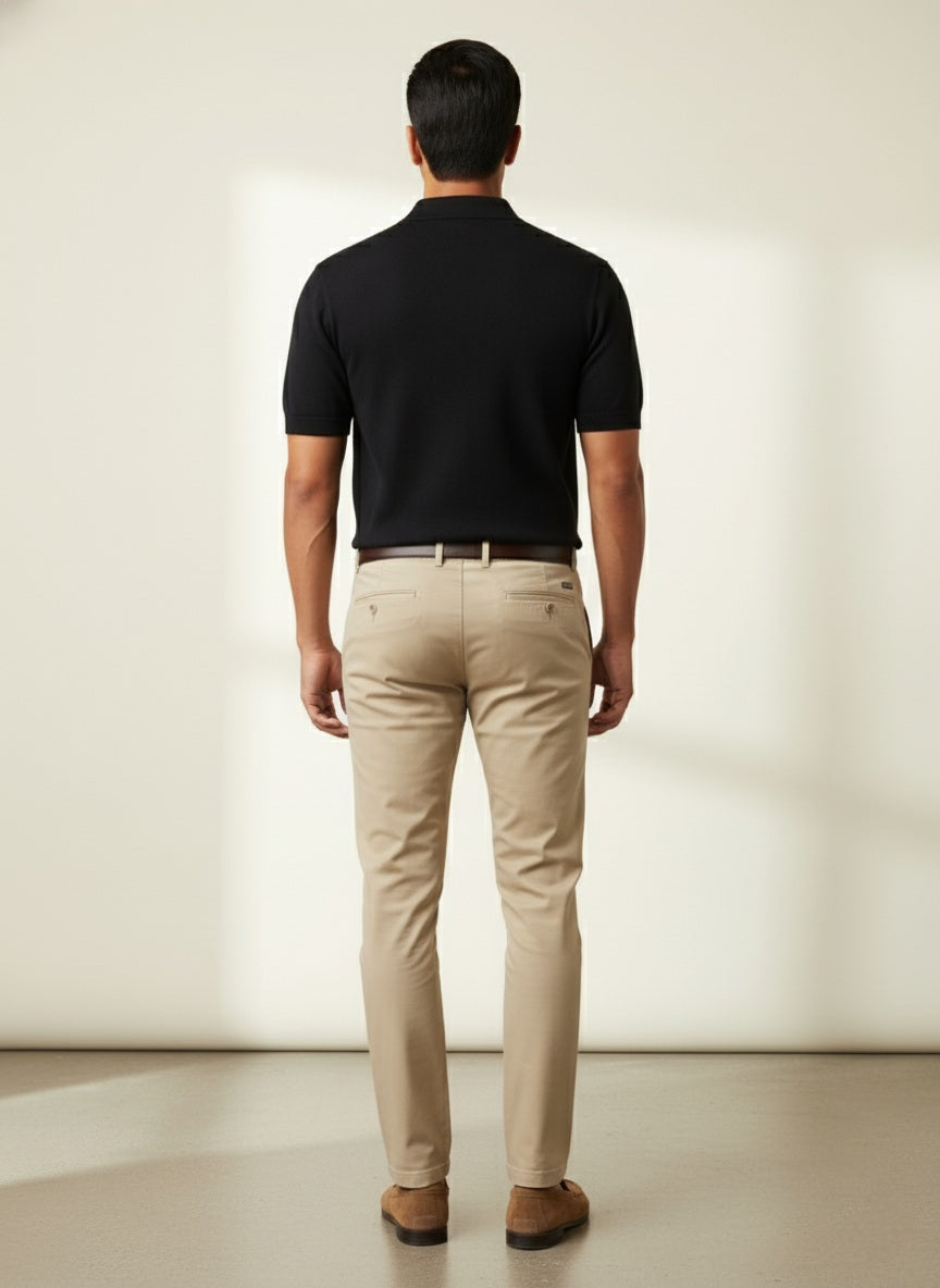 Unique Brown Old Money Style Knitted Polo T-shirt