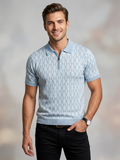 SkyBlue White Knitted T-shirt
