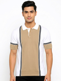 Luxury Beige White Old Money Style Knitted Polo T-shirt