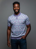 Lavender Premium Old Money Style Knitted Polo T-shirt